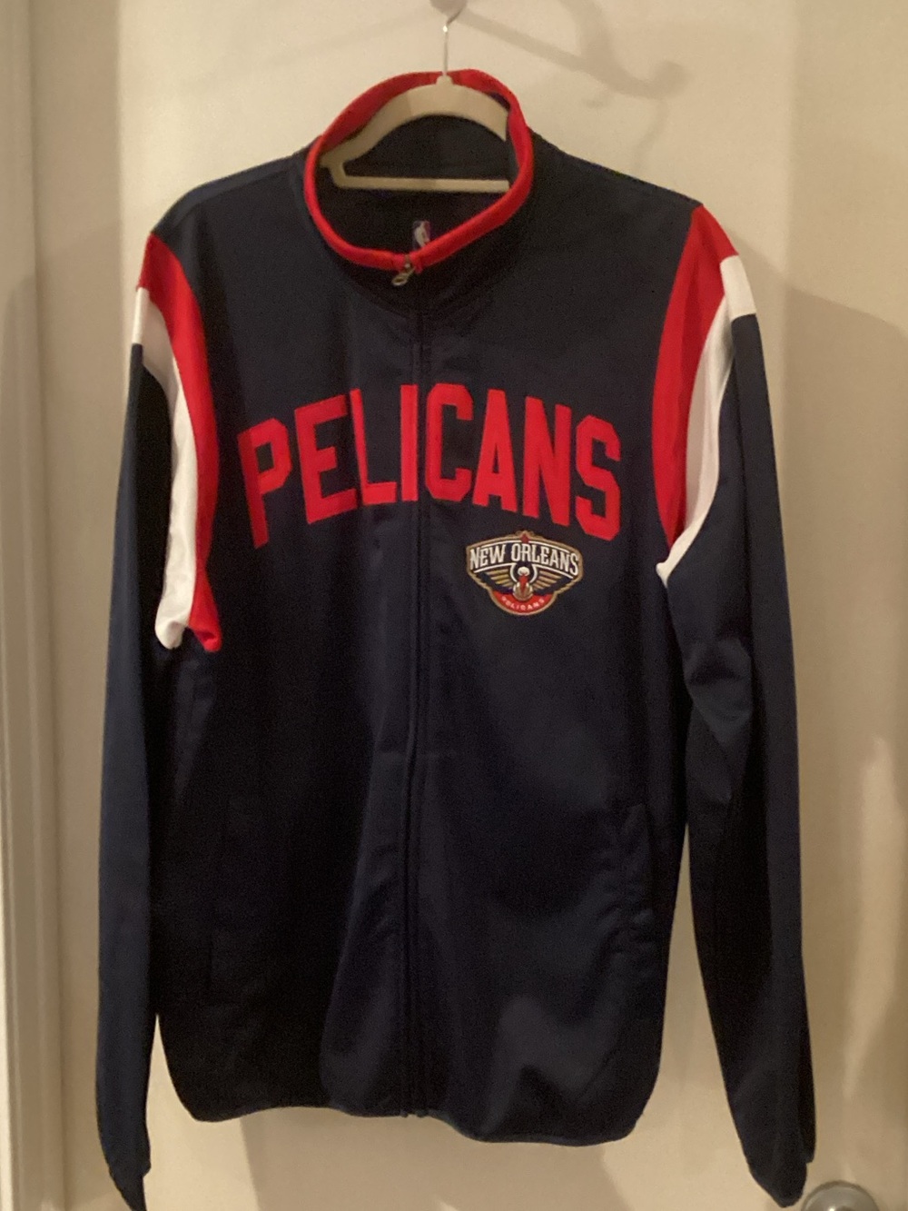 NBA New Orleans Pelicans Navy, Red & White Track Jacket